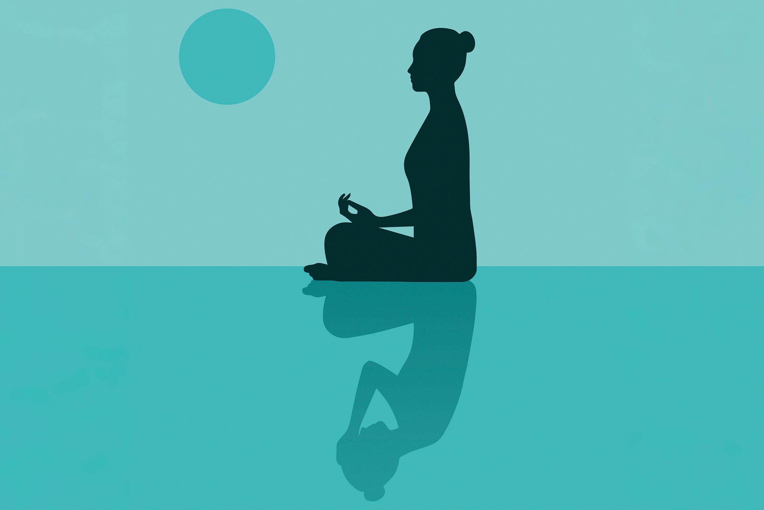 Illustration of a stressed person meditating.