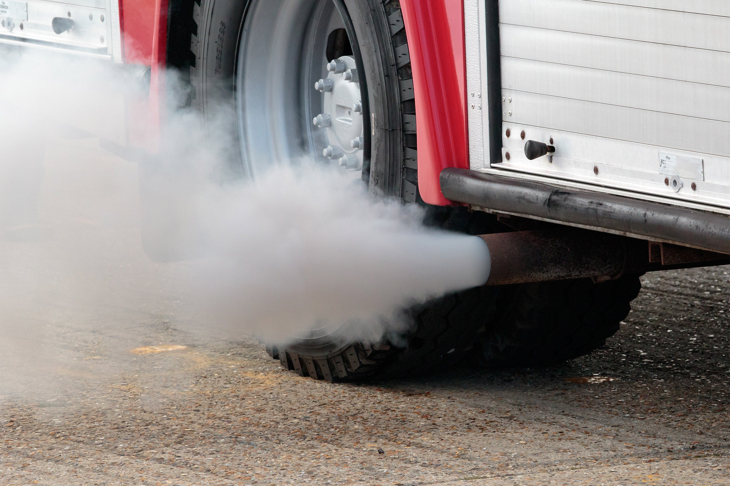 Exhaust from a diesel vehicle.